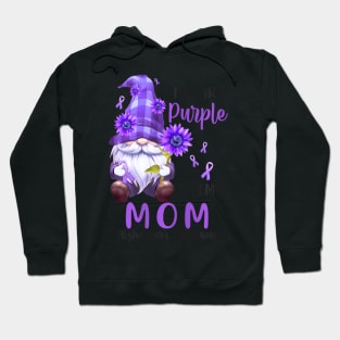 I Wear Purple For My Mom Gnome Alzheimer's Awareness Hoodie